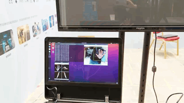 OpenCV视觉套件产品使用Gemini2相机作为视觉传感器，，，，，使用OpenCV Model Zoo中的深度模型.gif