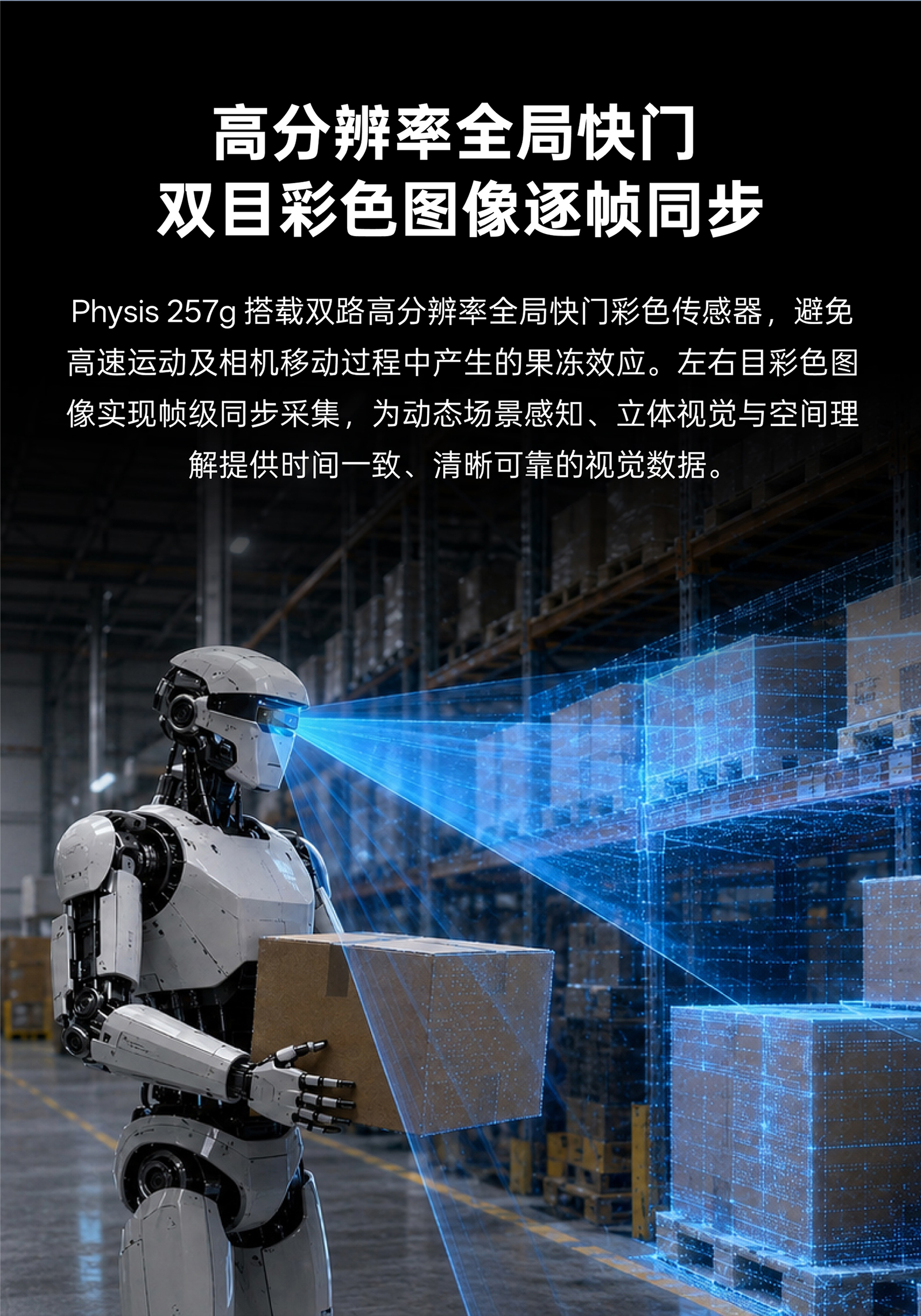Physis 257g AI 深度引擎成效示例，，，，，，，，展示复杂场景中的 RGB、深杜纂点云了局